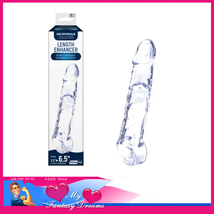 Ice Crystals Collection | Length Enhancer Ball Strap Adds 3" 8.9cm Insert Stretchy Tpe Clear