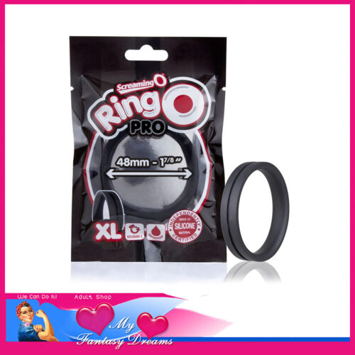 The Screaming O | Pro 48mm XL Stretchy Wide Flat Band Penis and Balls Ring Base Support Silicone Black