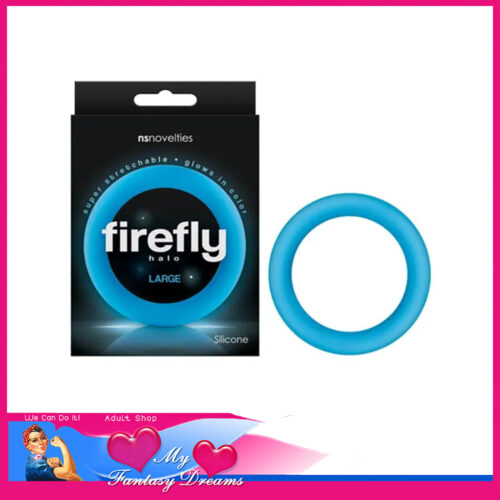 Firefly | Halo Silicone Glow in the Dark Penis Ring 6cm x 1cm Thick Blue Large