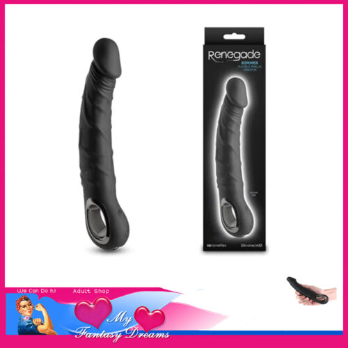 Renegade | Rimmer Hard Feel Penis Dildo Vibrator With Handle 21 Levels Unisex 22cm Silicone Black
