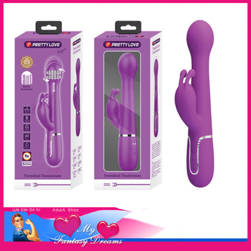 Pretty Love | Twinkled Tenderness Rabbit 4 Thrust 4 Rotate 7 Vibrate 2 Motor Usb 22.6cm Purple