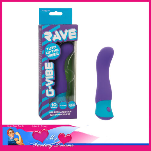 Calexotics | Rave G-Vibe Intense Vibrations 10 Speeds Usb G Spot Probe 6" Silicone Waterproof Purple
