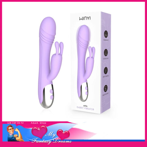 Winyi | Arya Rabbit Vibrator Usb 7 Speeds 2 Independent Motors 8" Silicone Waterproof Purple