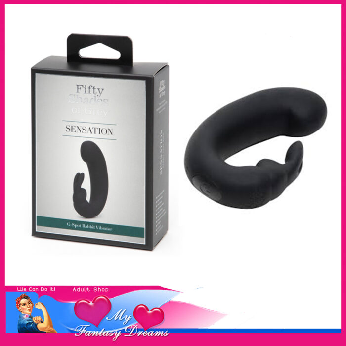 Fifty Shades Of Grey | Sensation Vibrator U Shape Usb Rabbit 3.5cm Insert 5x15 Patterns Silicone Black