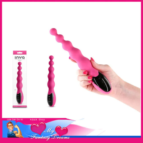 Inya - Virtua Digital Display Anal Vibrator Beads Waterproof 9 Speeds 23.9cm Silicone Pink