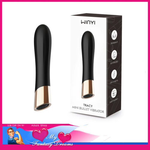 Winyi - Tracy Waterproof 11.7cm x 2.4cm Vibrator Bullet Base Button10 Speeds Silicone Black