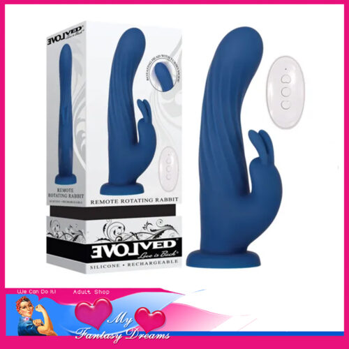 Evolved - Remote Rotating Rabbit Usb Turbo 7 Speeds Each 20.4cm Waterproof Blue