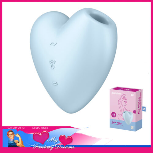 Satisfyer - Cutie Heart Usb 3" Waterproof Clit Sex Toy Air Wave 11 Level 12 Speed Vibration Blue