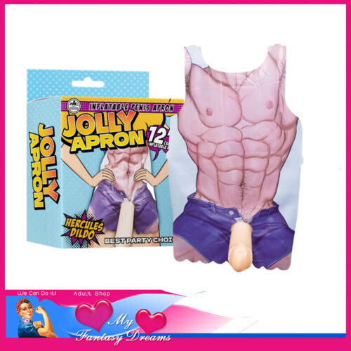 Jolly Apron - 12" Inflatable Pvc Penis With Plastic Apron Hercules Party Novelty