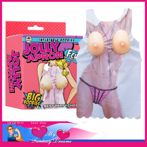 Jolly Apron - Inflatable Boobies Pvc Blow Up Tits F Cup With Plastic Apron Party Novelty