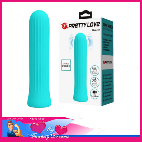 Pretty Love - Blanche Ribbed Usb Waterproof Vibrator 12 Speeds 10cm Silicone Green