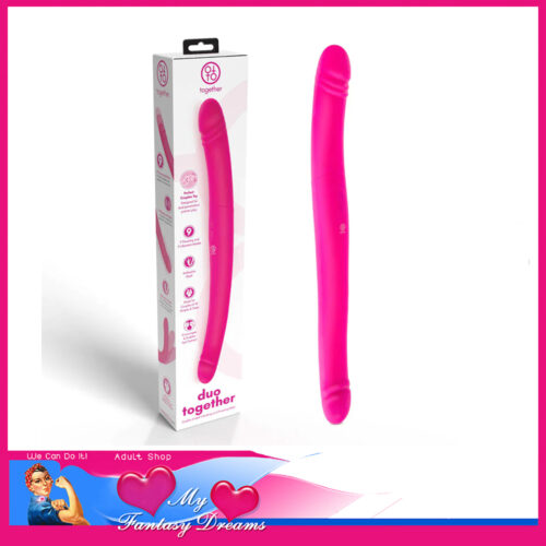 Duo Together - Double ended Vibrating Thrusting 9 Speed Usb 18" Dp Tapered Dildo Pink