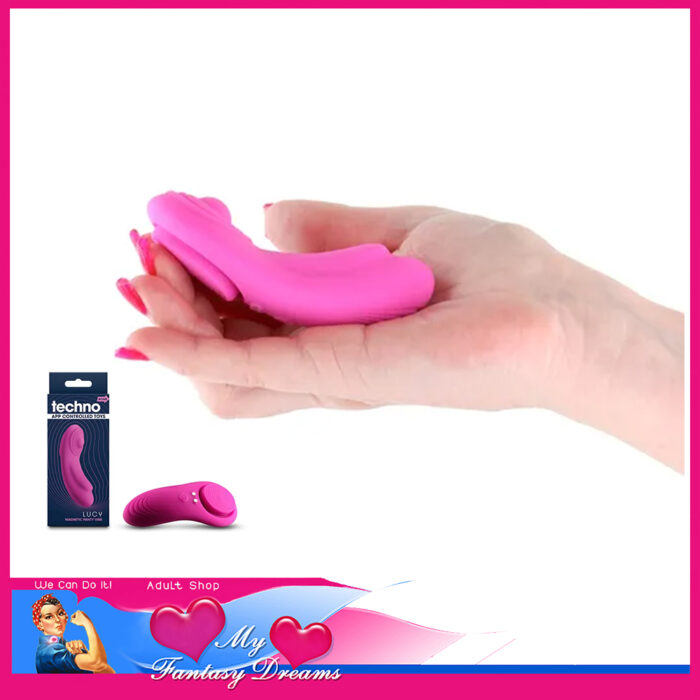 Lucy by Techno – A discreet panty vibe that can be operated with a downloadable APP or by itself. Featuring a silicone magnet, Lucy is rechargeable, water resistant, and suitable with all lubricants. 10 functions. Scan QR code on box for APP download. - Product Dimensions: 9.4 cm x 3.9 cm x 3.4 cm - Product Material: Silicone