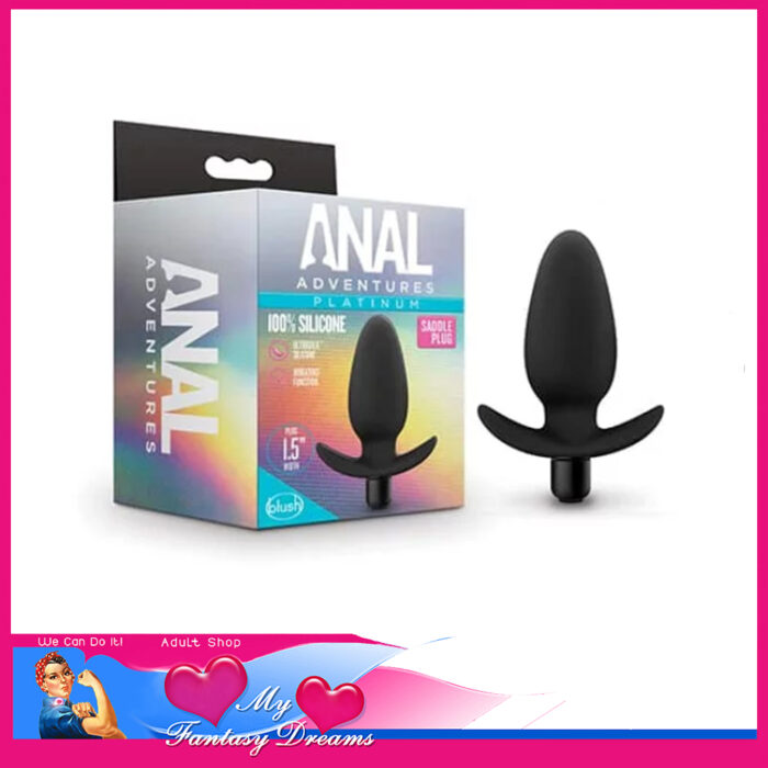 Anal Adventures - Saddle Plug 1 Speed Battery Vibrating Anal Plug Vibrator Silicone Black