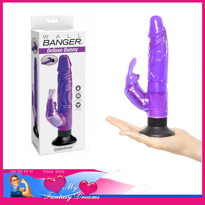 Wall Banger - Deluxe Bunny Suction Cup 1 Speed Battery 5.5" Insert Pvc Purple