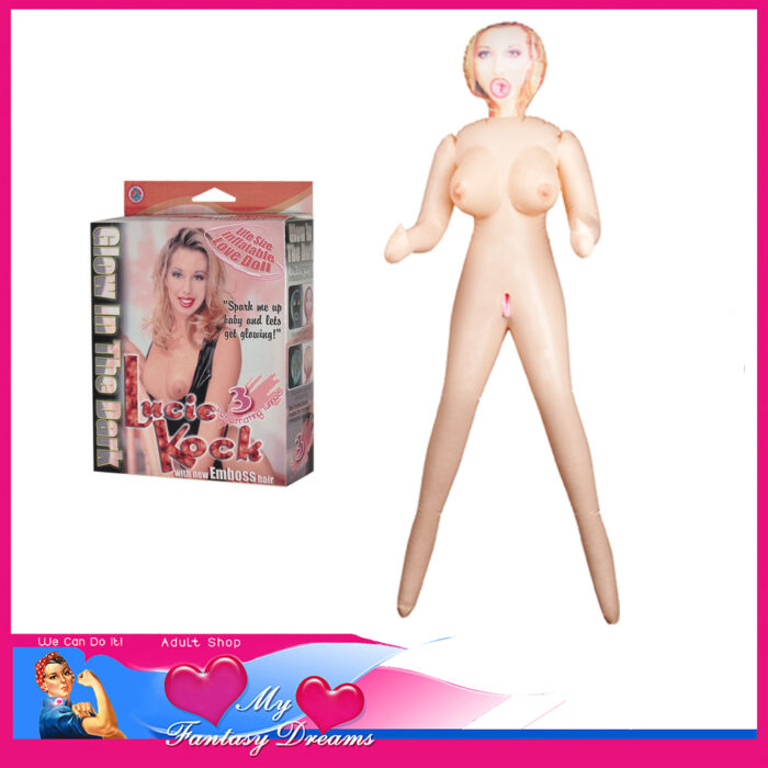 Lucie Kock - Embossed Hair Blow Up Doll Glow in the Dark Printed Face Pvc