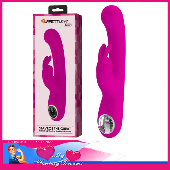 Pretty Love - Stavros The Great Rabbit 10 Speed Vibrator 22cm x 4cm Led Silicone Purple