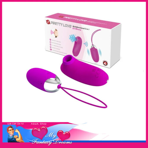 Pretty Love - Orthus 2 in 1 Usb Egg 12 Speed Vibrator Plus 4 Mode Clit Sucker Mini Kit Silicone Pink