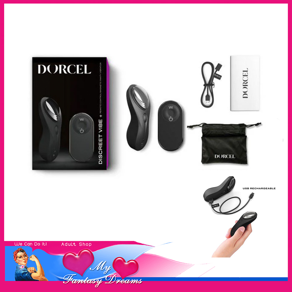 Dorcel | Discreet Vibe + Remote Usb Panty Vibrator 9.3 x 3.2 x 4 cm 9 Speeds Silicone Black