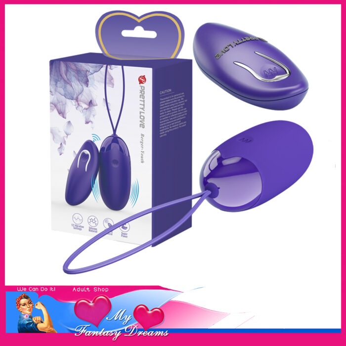 Pretty Love - Berger Youth 12 Speed Usb Remote Egg Vibrator 7.5cm x 3.3cm Silicone Purple