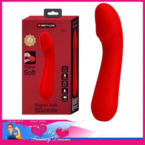 Pretty Love Cetus | Vibrator Penis Super Soft Silicone 12 Speeds Usb 15cm x 3.8cm Red
