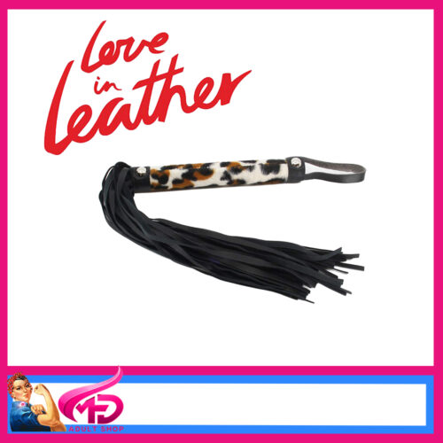 B-WHI13 Berlin Baby | Brown Leopard Print 39.5cm Lightweight Flogger Vegan Friendly Leather B-WHI13WHT