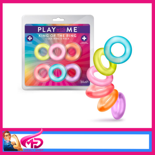 Play With Me | King Of The Ring Stretchy 6 Pack Coloured Penis Rings Tpe Suits Up To 1.25"