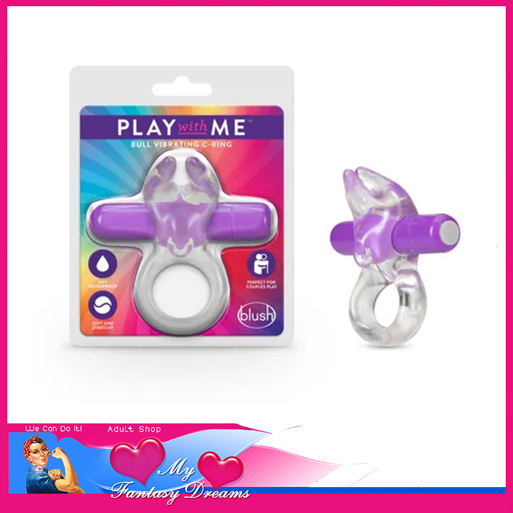 Play With Me | Bull Vibrating Tpr Teasing Bullet AAA Battery One Speed Cock Ring Purple