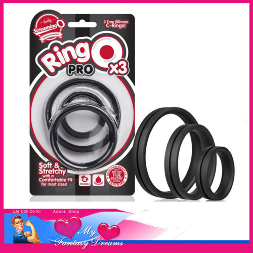 Screaming O - Ring O PRO X3 - Silicone Cock Rings Kit Set Stretchy Soft Black