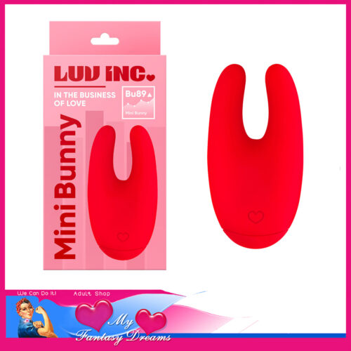 Luv Inc | Mini Bunny Clitoris Hugging Vibrator Silicone 7 Speeds 3.5" Tall Red