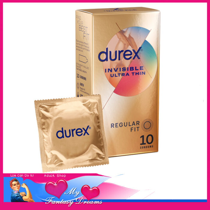 Durex - Invisible Ultra Thin Regular Fit 54 mm Condoms 10 Pack