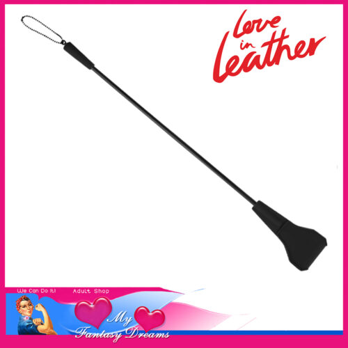 Love in Leather | 40cm Riding Crop Plastic Rod With Silicone Cap Black CR0052