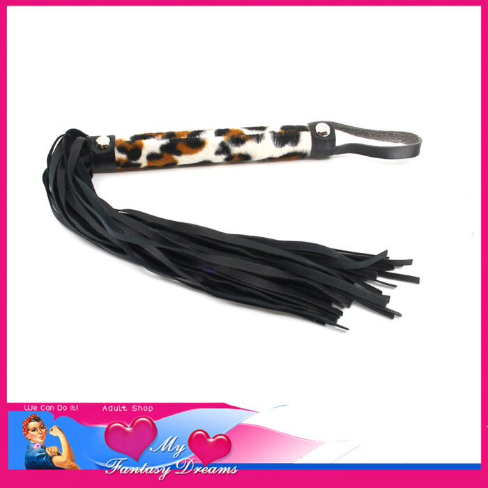 Berlin Baby | Leopard Print 39.5cm Lightweight Flogger Vegan Friendly Leather - B-WHI13WHT