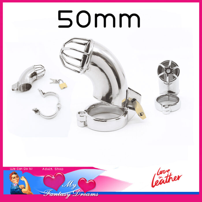 Love in Leather | Chastity Cock Cage 50mm Hannibal Urethral Open Zinc Alloy
