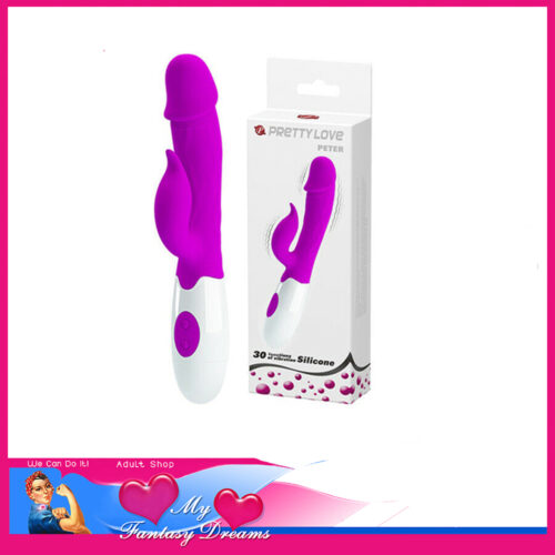 Pretty Love | Peter Dual 30 Speed Silicone 19cm Battery Vibrator Mini Purple