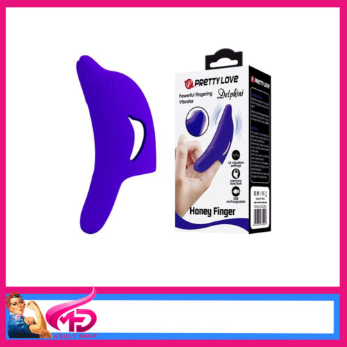 Pretty Love - Delphini Honey Finger Usb Vibrator Silicone Bullet 10 Speeds 9.8cm Blue