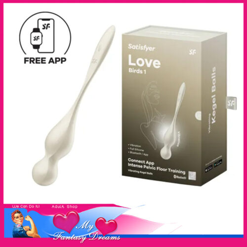 Unite the power of kegel training with pleasure for an incredibly satisfying experience that will take your orgasms to the next level with Love Birds 1 Connect App! Get pelvic floor training alongside vibrating G-spot stimulation, all in one product. With slightly flattened sides, a weight of 73.8 grams, and removal strap, this easy to use and comfortable vibrating kegel ball provides intensified pelvic floor training! Bluetooth enabled, the Love Birds 1 connects to the award-winning, free, Satisfyer Connect App, giving you the option to have complete control the powerful motor and truly customise your pleasure. The Love Birds 1 Connect App is made of body safe silicone, is rechargeable, and waterproof (IPX7). Fall in love today! Battery Usage: RECHARGEABLE