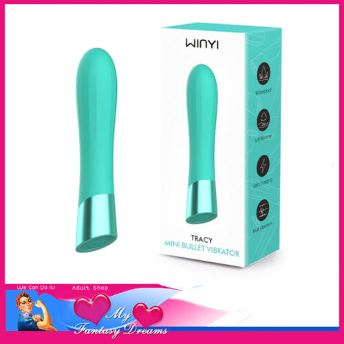 Winyi - Tracy Waterproof 11.7cm x 2.4cm Vibrator Bullet Base Button10 Speeds Silicone Green