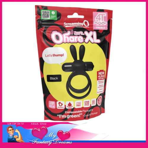 Screaming O - O 4B Ohare XL Silicone Button Battery Operated 5 Speed Vibrate Cockring Black