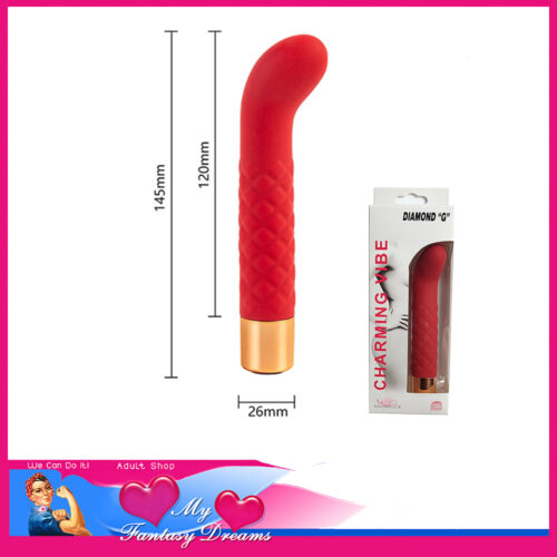 Aphrodisia | Charming Vibrator Usb Diamond G 14.5cm x 2.6cm 7 Speeds Silicone Red