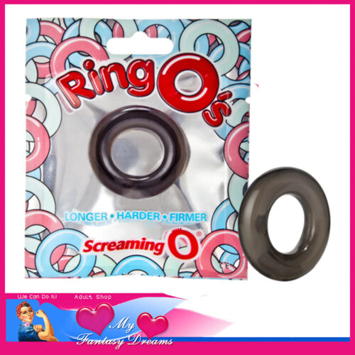 Screaming O | Ring O's Super Stretchy C-Ring Sebs Jelly Penis Ring Up to1.25" Stretch | Smoke Black