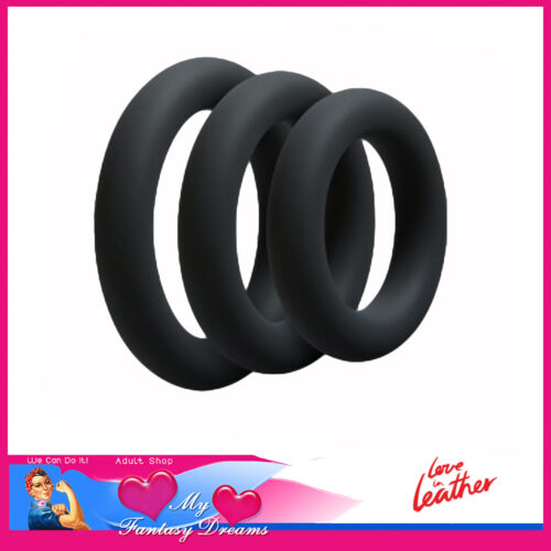 Love In Leather | Fat Boy 3 Pack Silicone Cock Rings 30mm 35mm 40mm Black