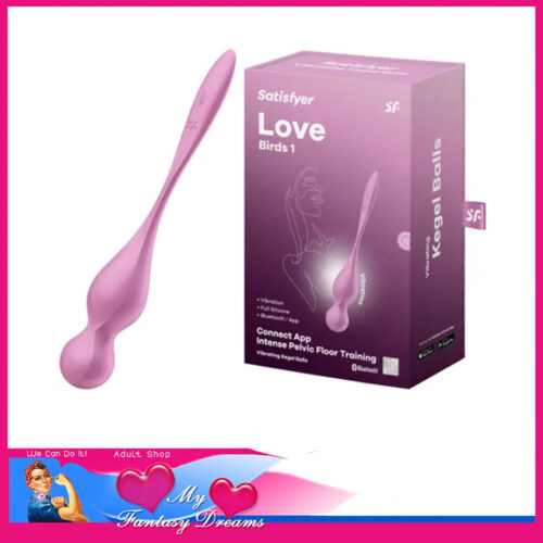 Satisfyer | Love Birds 8cm Kegel Ball Vibrating Optional App Remote Silicone 12 Speeds Pink