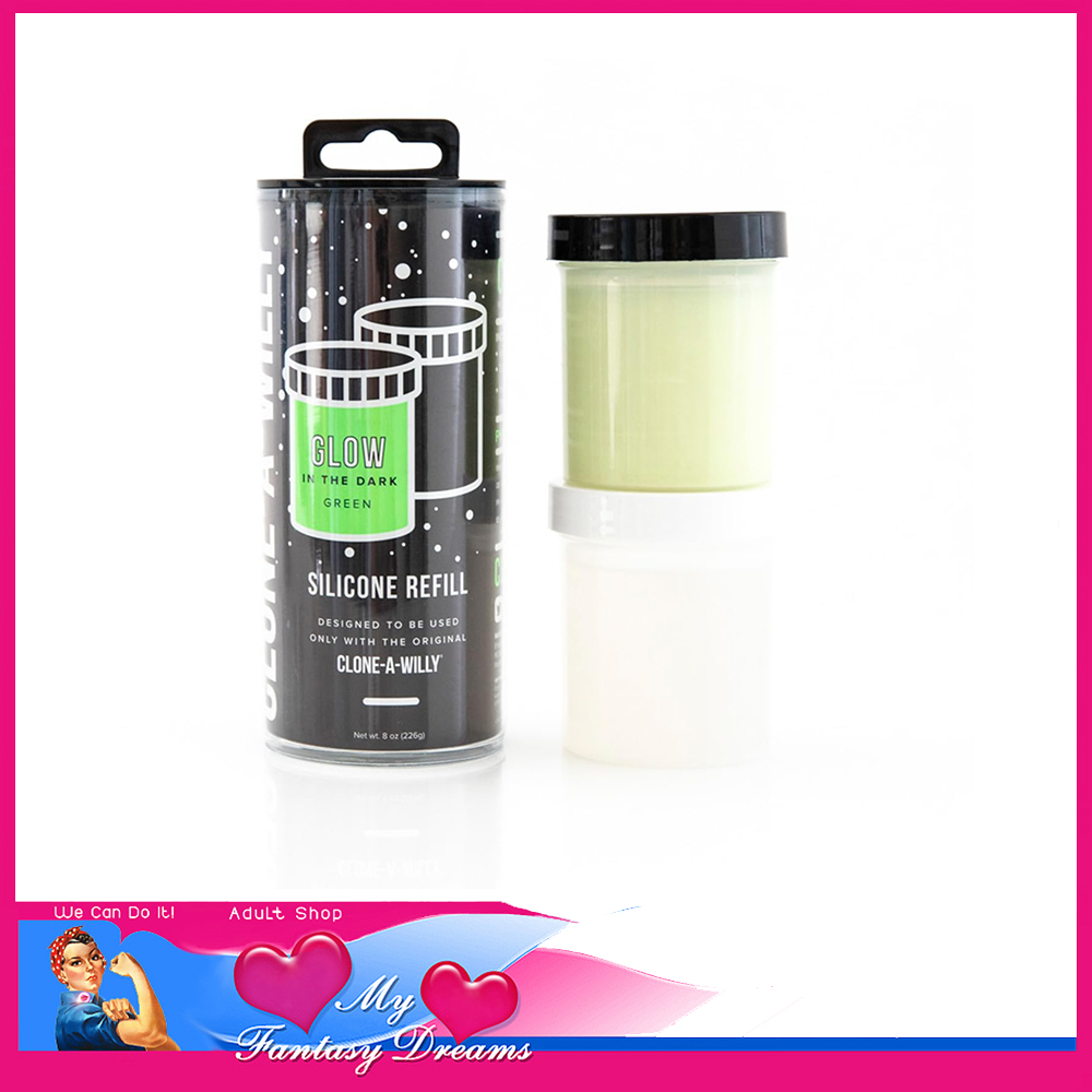 Clone-A-Willy | Silicone Refill Glow In The Dark 7oz for Silicone Sextoys Green