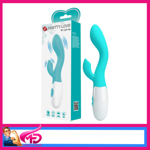 Pretty Love | Brighty 30 Speeds Dual Silicone Battery Operated 8" Vibrator Green