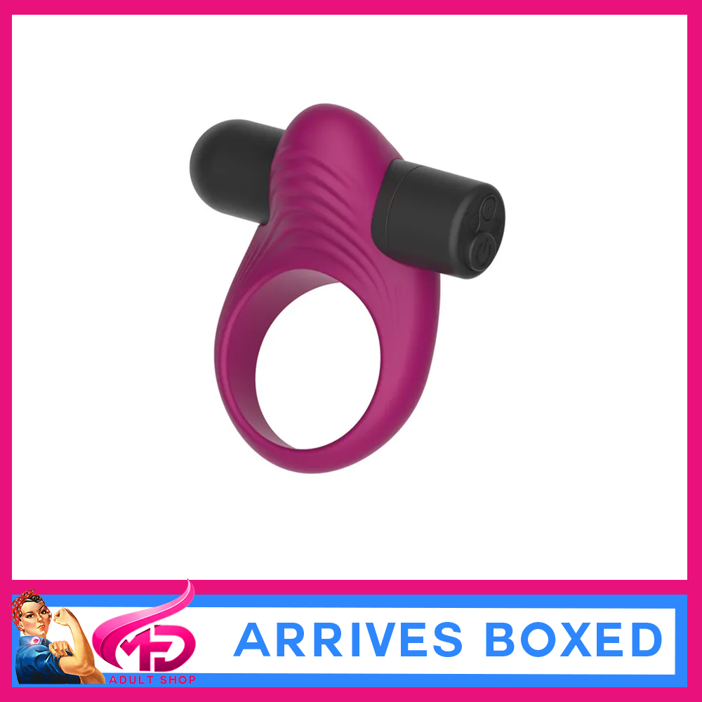 Passion Play Silicone Vibrating Cockring Stock Code: PP0246 Purple USB Rechargeable Vibrating Penis Ring