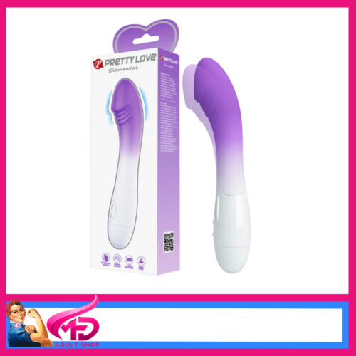 Pretty Love | Elemental Penis 30 Speed 8" Vibrator Silicone Battery Operated Purple White