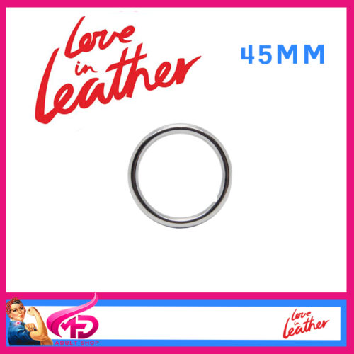 RIN006-45 Love In Leather | 45mm Stainless Steel Cock Penis Ring RIN006-45