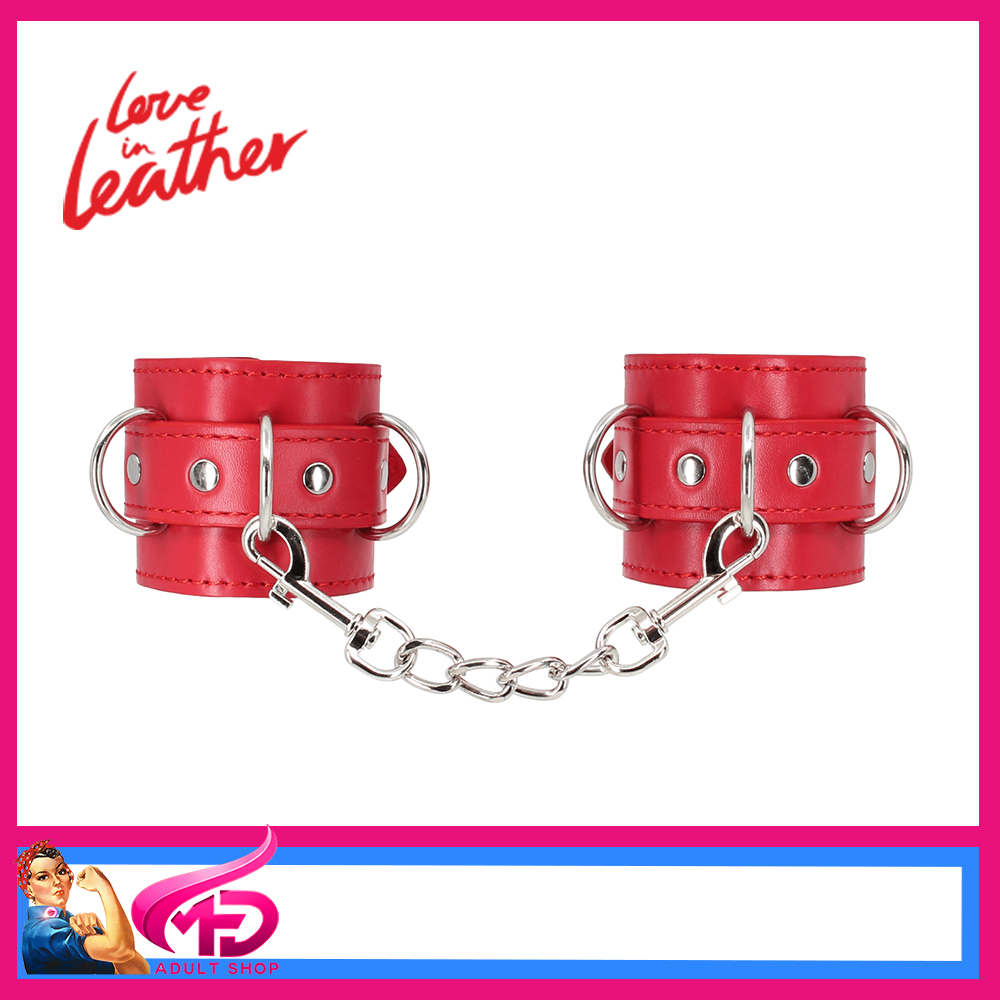 B-HAN06 Berlin Baby Vegan Leather 29cm Adjustable Handcuffs Restraints Red