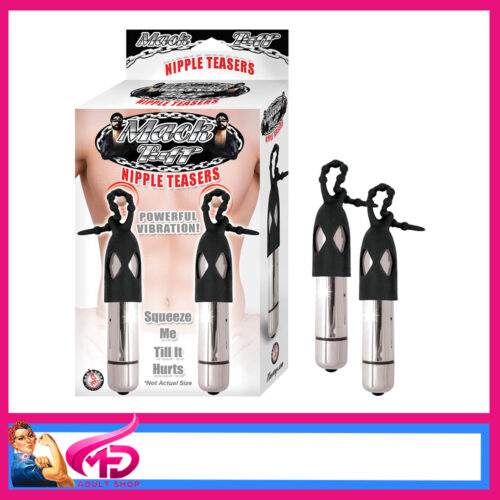 Mack Tuff Nipple Vibrators 4.25" Battery Adjustable Comfort Silicone Black